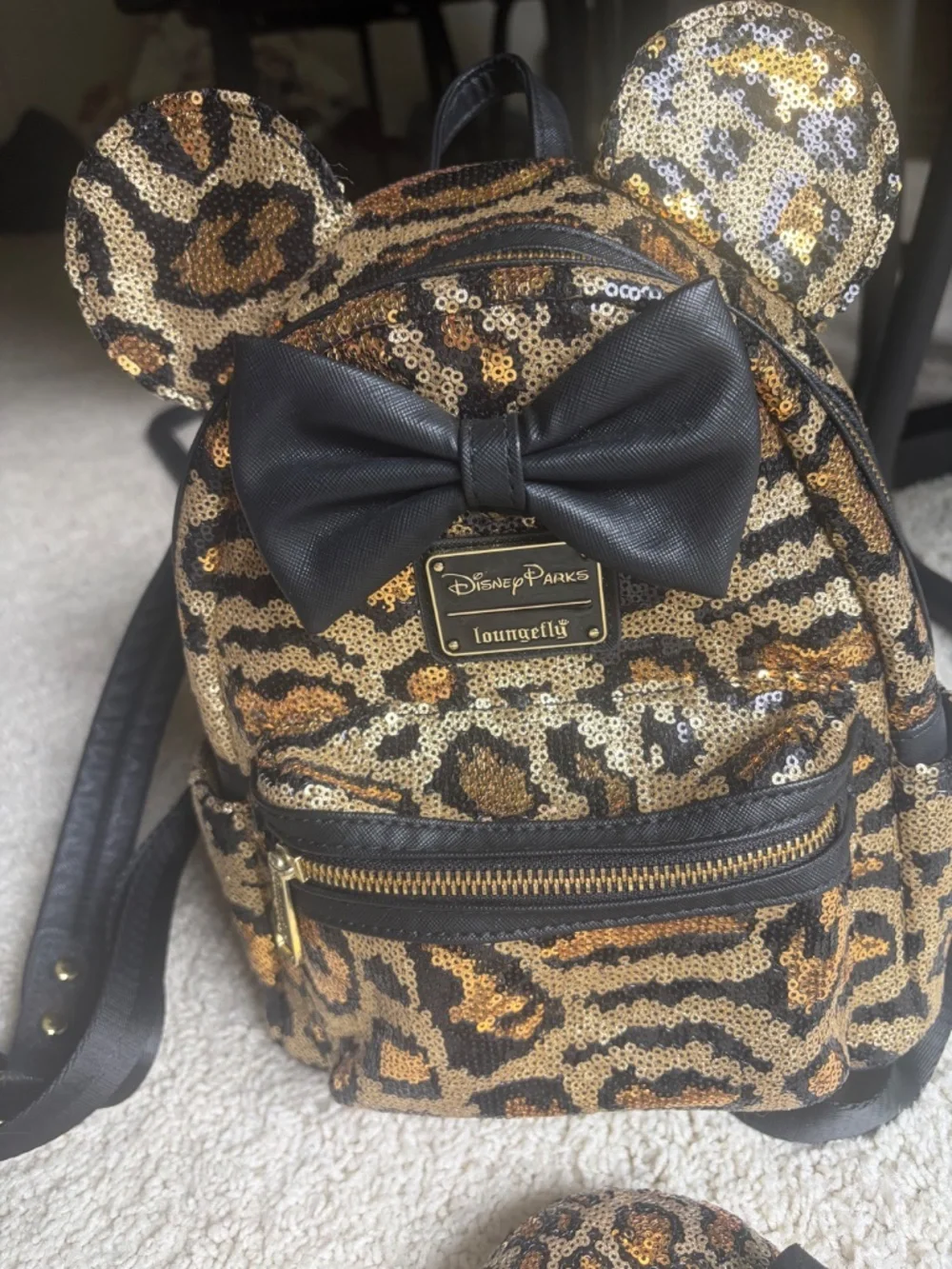 Disney leopard print loungefly bag and headband matching